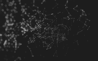 Çokgen alanı düşük Poli koyu arka plan, 3d render