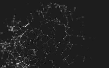 Çokgen alanı düşük Poli koyu arka plan, 3d render