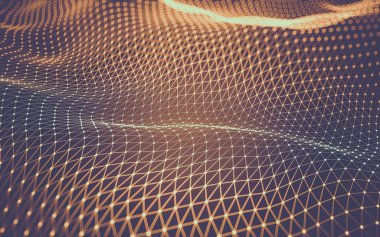 Çokgen alanı düşük Poli koyu arka plan, 3d render