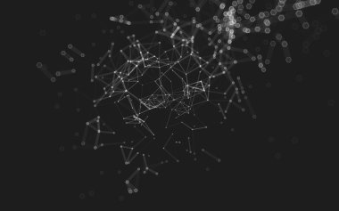 Çokgen alanı düşük Poli koyu arka plan, 3d render