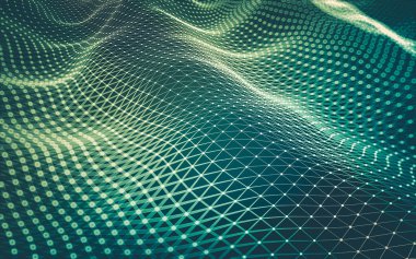 Çokgen alanı düşük Poli koyu arka plan, 3d render