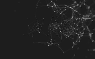 Çokgen alanı düşük Poli koyu arka plan, 3d render