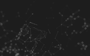 Çokgen alanı düşük Poli koyu arka plan, 3d render