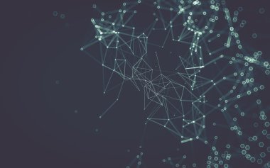 Çokgen alanı düşük Poli koyu arka plan, 3d render