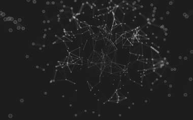 Çokgen alanı düşük Poli koyu arka plan, 3d render