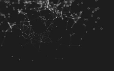 Çokgen alanı düşük Poli koyu arka plan, 3d render