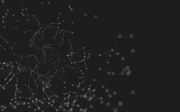 Абстрактное многоугольное пространство на темном фоне с низким полюсом, 3D рендеринг — стоковое фото