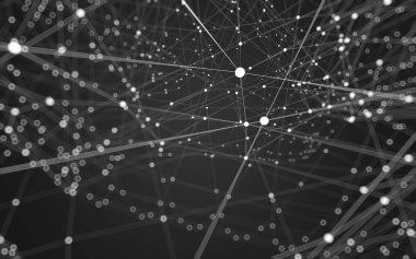 Çokgen alanı düşük Poli koyu arka plan, 3d render