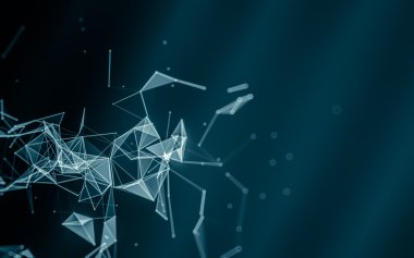 Çokgen alanı düşük Poli koyu arka plan, 3d render