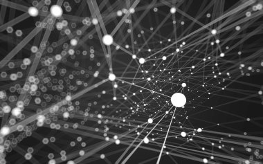 Çokgen alanı düşük Poli koyu arka plan, 3d render