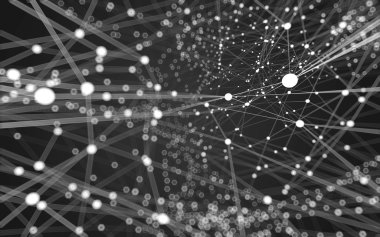 Çokgen alanı düşük Poli koyu arka plan, 3d render