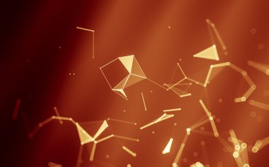 Çokgen alanı düşük Poli koyu arka plan, 3d render