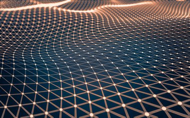 Çokgen alanı düşük Poli koyu arka plan, 3d render