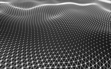 Çokgen alanı düşük Poli koyu arka plan, 3d render