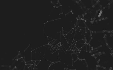 Çokgen alanı düşük Poli koyu arka plan, 3d render