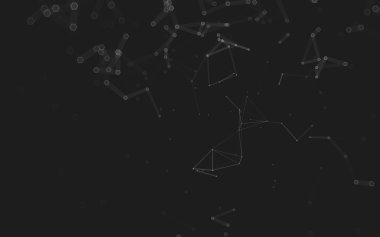 Çokgen alanı düşük Poli koyu arka plan, 3d render