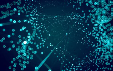 Çokgen alanı düşük Poli koyu arka plan, 3d render