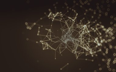 Çokgen alanı düşük Poli koyu arka plan, 3d render