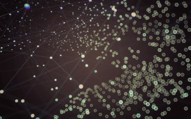 Çokgen alanı düşük Poli koyu arka plan, 3d render