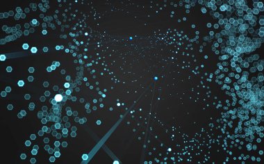 Çokgen alanı düşük Poli koyu arka plan, 3d render