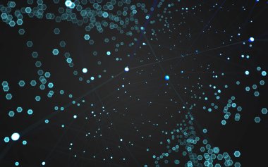 Çokgen alanı düşük Poli koyu arka plan, 3d render