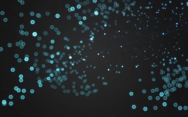 Çokgen alanı düşük Poli koyu arka plan, 3d render