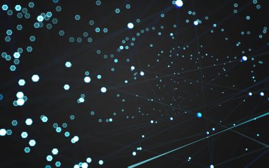 Çokgen alanı düşük Poli koyu arka plan, 3d render