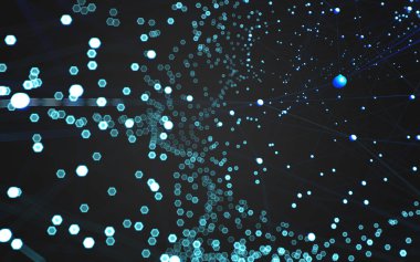 Çokgen alanı düşük Poli koyu arka plan, 3d render