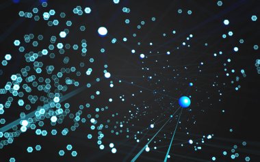 Çokgen alanı düşük Poli koyu arka plan, 3d render