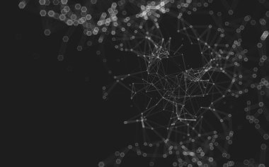 Çokgen alanı düşük Poli koyu arka plan, 3d render