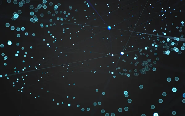 Çokgen alanı düşük Poli koyu arka plan, 3d render