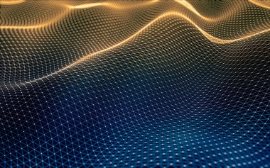 Çokgen alanı düşük Poli koyu arka plan, 3d render