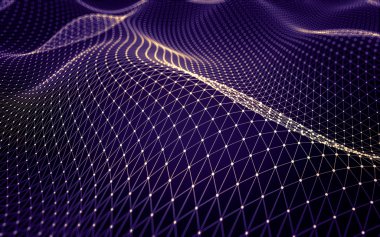 Çokgen alanı düşük Poli koyu arka plan, 3d render