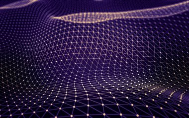 Çokgen alanı düşük Poli koyu arka plan, 3d render