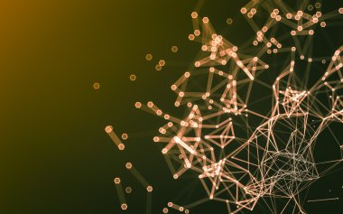 Çokgen alanı düşük Poli koyu arka plan, 3d render