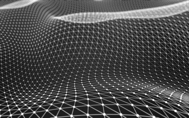 Çokgen alanı düşük Poli koyu arka plan, 3d render