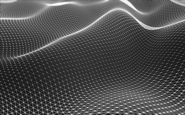 Çokgen alanı düşük Poli koyu arka plan, 3d render