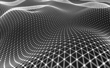 Çokgen alanı düşük Poli koyu arka plan, 3d render