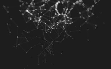 Çokgen alanı düşük Poli koyu arka plan, 3d render