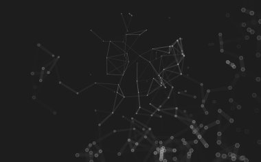 Çokgen alanı düşük Poli koyu arka plan, 3d render