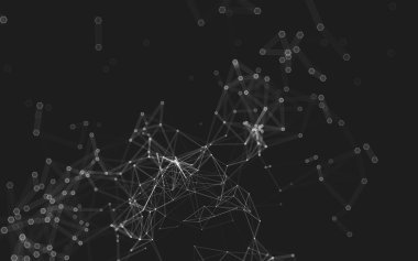 Çokgen alanı düşük Poli koyu arka plan, 3d render