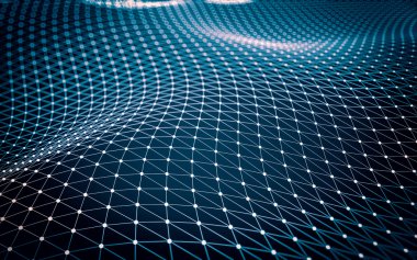 Çokgen alanı düşük Poli koyu arka plan, 3d render