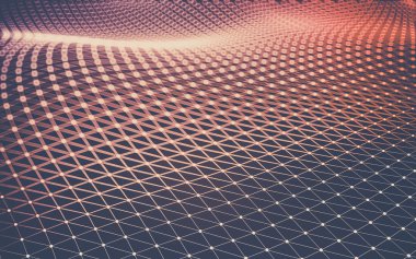 Çokgen alanı düşük Poli koyu arka plan, 3d render