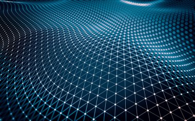 Çokgen alanı düşük Poli koyu arka plan, 3d render