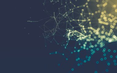 Çokgen alanı düşük Poli koyu arka plan, 3d render