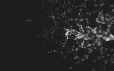 Çokgen alanı düşük Poli koyu arka plan, 3d render