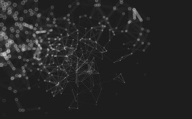 Çokgen alanı düşük Poli koyu arka plan, 3d render