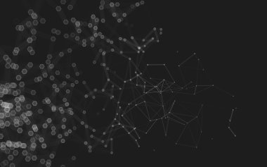 Çokgen alanı düşük Poli koyu arka plan, 3d render