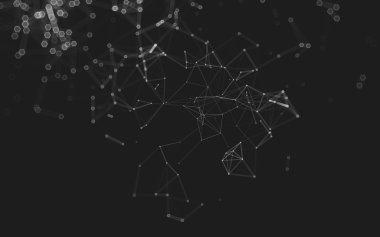 Çokgen alanı düşük Poli koyu arka plan, 3d render