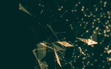 Çokgen alanı düşük Poli koyu arka plan, 3d render